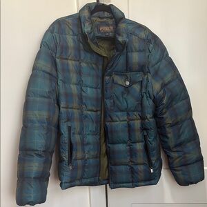 Pendleton Men's Blue Plaid Puffer Jacket